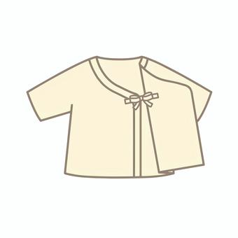 ベビー服 開いた短肌着 服,衣類,赤ちゃん,ベビー,黄色,ベクター,シンプル,肌着,無地,ベビー服のイラスト素材