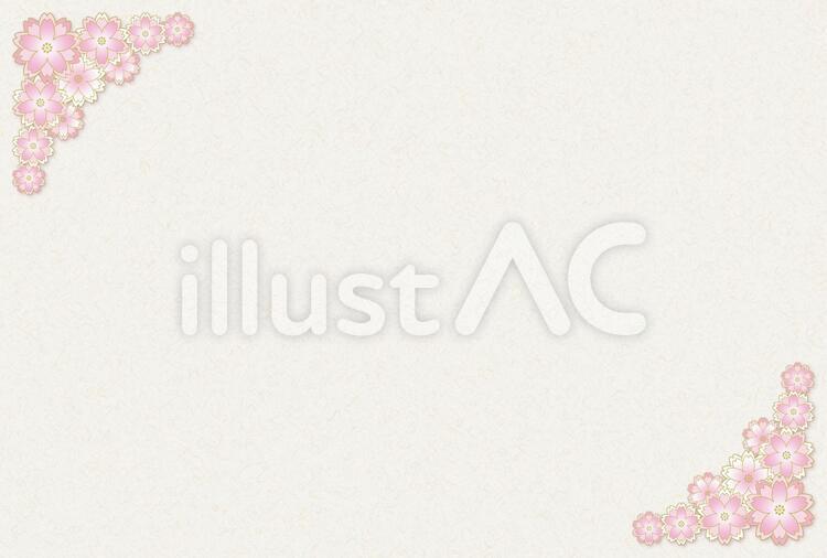 桜フレーム10(八重/クリーム) 桜,さくら,桜の花のイラスト素材
