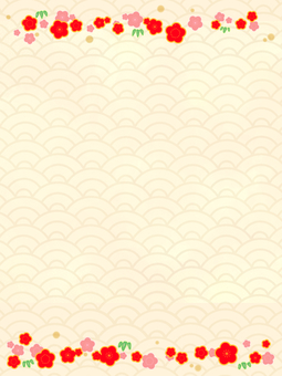 梅の花の和風な縦長背景 