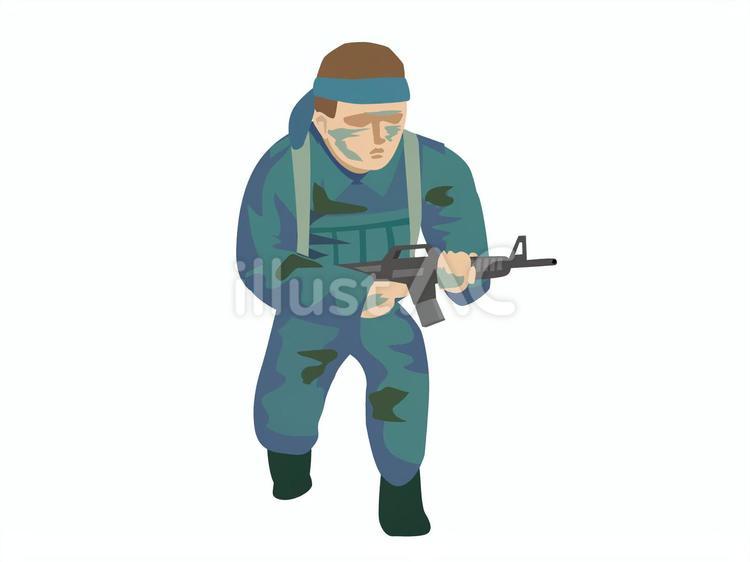 銃をかまえる特殊部隊の隊員 特殊部隊,軍隊,人物のイラスト素材