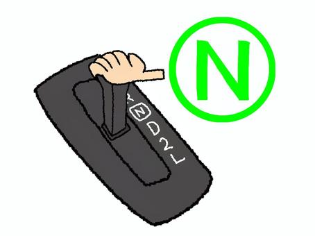 ニュートラルギア ニュートラル,n,ギアチェンジ,オートマチック,シフトレバー,操作,手,pop調,手描き,挿絵のイラスト素材