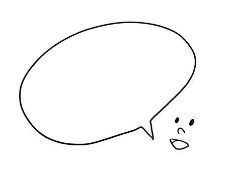 手書き　笑顔の顔に吹き出し 顔,手描き,笑顔,ゆるい,挿絵,カットイラスト,ワンポイントイラスト,図解,解説,説明イラストのイラスト素材