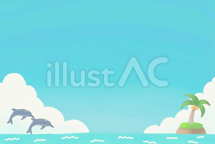 海のイメージのポストカード 夏,かわいい,海のイラスト素材