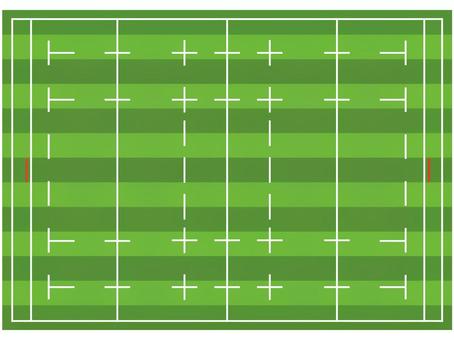 ラグビーフィールドの平面図 ラグビー,スタジアム,試合,会場,競技場,真上,ライン,作戦,スポーツ,練習のイラスト素材