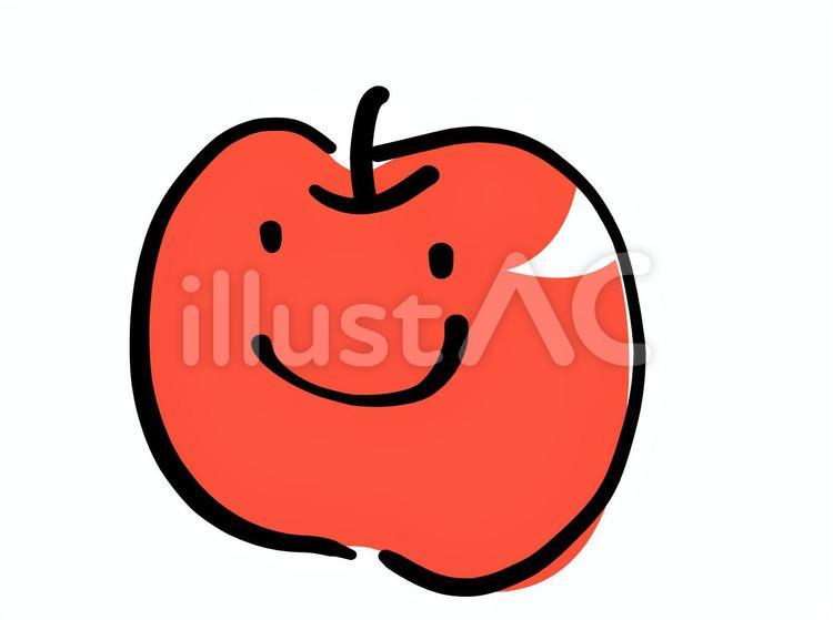 ゆるいりんご リンゴ,林檎,果実のイラスト素材