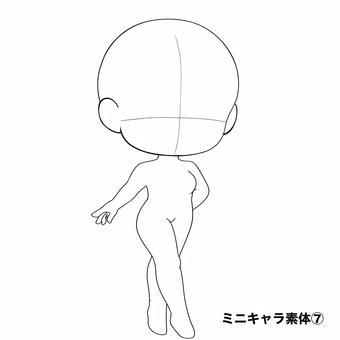 ミニキャラ素体⑦ ミニキャラ,素体,素材,デフォルメ,かわいい,塗り絵,無料,フリーのイラスト素材