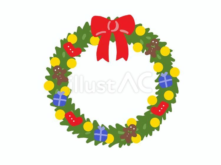 クリスマス　リース クリスマス,リース,明るいのイラスト素材