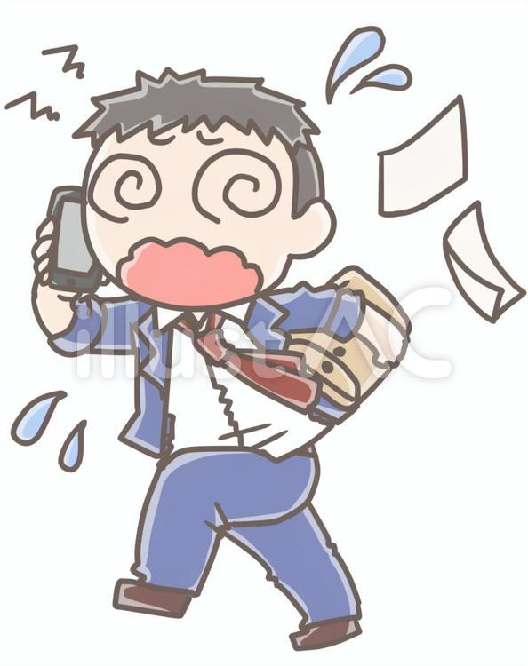 忙殺される人 忙殺,忙しい,多忙のイラスト素材