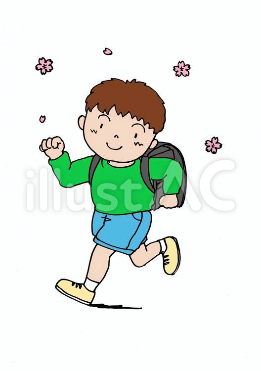走る男の子 男の子,少年,小学生のイラスト素材