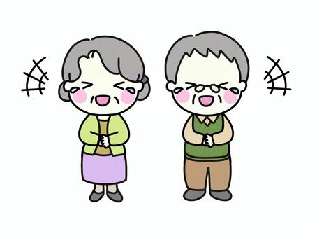 大笑い　高齢者 笑う,大笑い,笑顔,面白い,楽しい,高齢者,老人,お爺さん,お婆さん,おじさんのイラスト素材