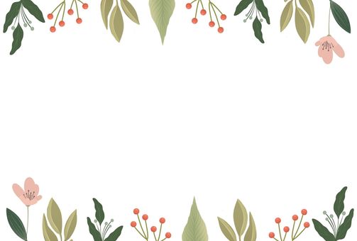 Scandinavian style flower frame postcard, , JPG and PNG