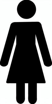 スカートを履いて立っている人 立つ,人間,スカート,ワンピース,全身,人物,人,棒人間,ピクトグラム,女性のイラスト素材