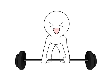 バーベルを笑顔で持ち上げようとする棒人間 筋トレ,バーベル,ウェイトトレーニング,トレーニング,フィットネス,鍛錬,重量挙げ,ボディメイク,筋力,持久力のイラスト素材