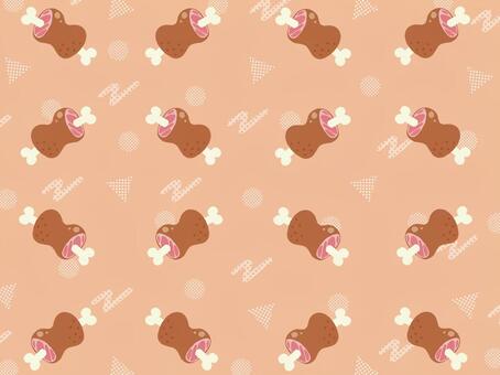 マンガ肉（オレンジ）背景 肉,食べ物,骨付き,マンガ,原始時代,背景,壁紙,たくさん,いっぱい,丸のイラスト素材