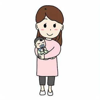 Simple parent and child illustration, people, female, boy, JPG and PNG