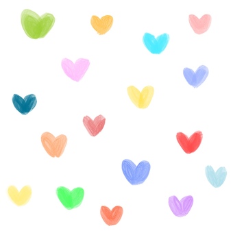 手描きのハートセット ハート,アナログ風,手書き風,パターン,柄,模様,バレンタイン,アイコン,かわいい,バレンタインデーのイラスト素材