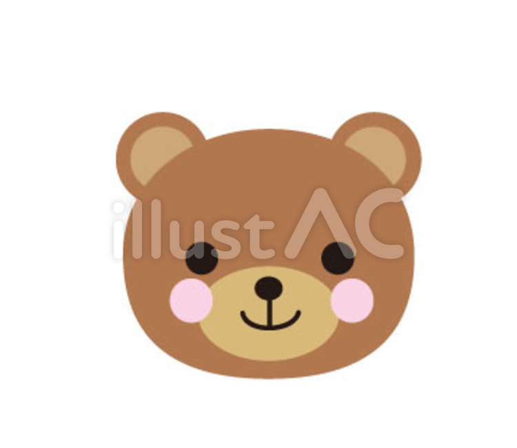 クマ顔 顔,動物,頭のイラスト素材