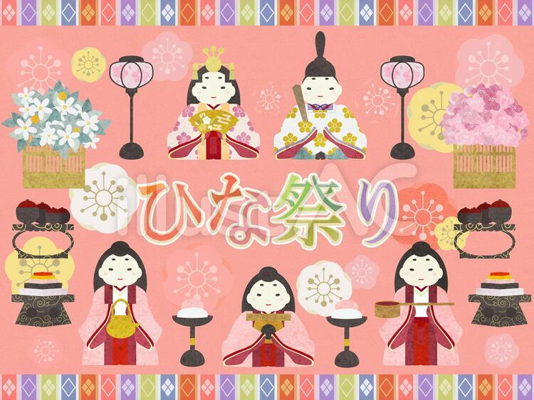 雛祭りポスターかわいいイラストイラスト No 無料イラストなら イラストac