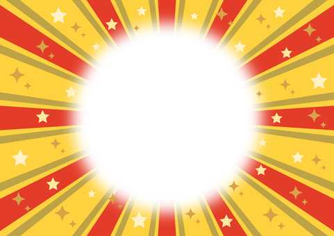 星の赤色集中線_黄背景_中央 集中線,背景,キラキラ,星,輝き,黄色,赤,放射,放射状,効果線のイラスト素材