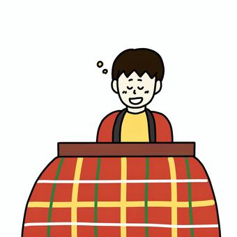 こたつに入ってる男性 男性,人物,シンプル,こたつ,冬,リラックスのイラスト素材