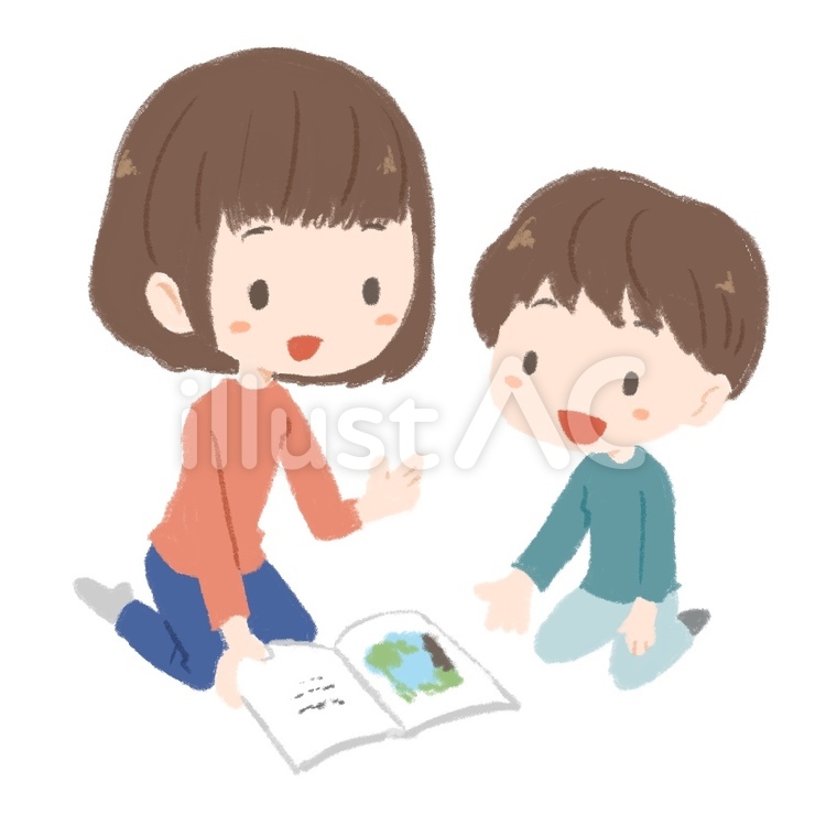絵本を読む子どもたちのイラスト 人物,こども,幼児のイラスト素材