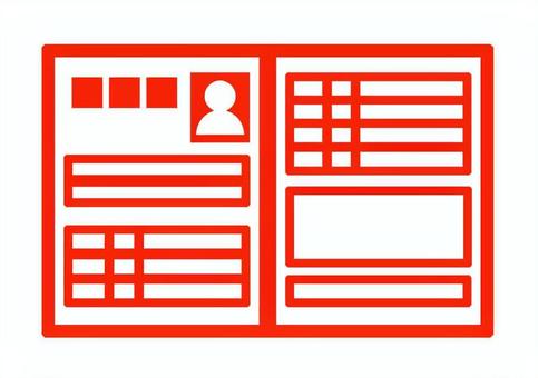 履歴書アイコン（ver2) 履歴書,就職活動,就活,シンプル,個人情報,書類,証明写真,履歴,データ,挿絵のイラスト素材