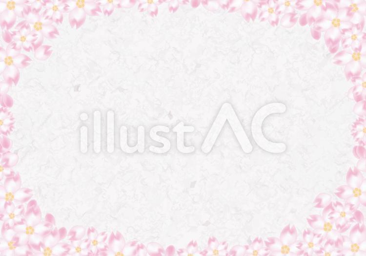 桜フレーム和紙・囲みA テンプレート,フレーム,枠のイラスト素材