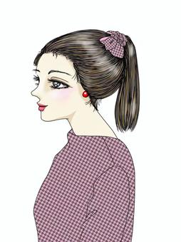 Illustration, female, ponytail, elegance, 