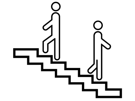 階段マーク 階段,段,マーク,人,人物,標識,デザイン,案内,目印,看板のイラスト素材