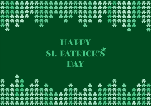 セントパトリックデーの飾り枠01 セントパトリックデー,春,3月,行事,シャムロック,おしゃれ,グリーン,背景,イラスト,素材のイラスト素材