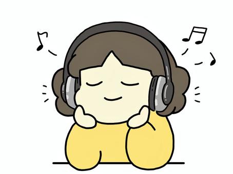 音楽を聴く人 ヘッドホン,ヘッドフォン,音楽,視聴,音楽サブスク,名曲,神曲,聴く,音色,楽曲のイラスト素材