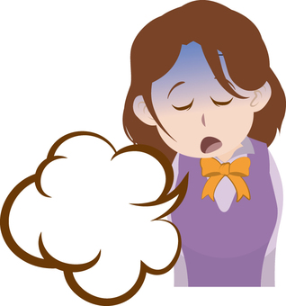 ためいきつく女性会社員 ためいき,会社員,女性,社員,社会人のイラスト素材