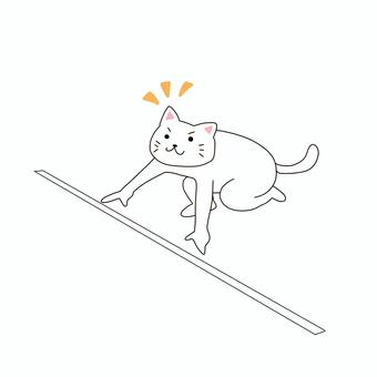 クラウチングスタートする白猫 クラウチングスタート,スタート,よーい,スポーツ,ねこ,動物,キャラ,ポップ,かわいい,競技のイラスト素材