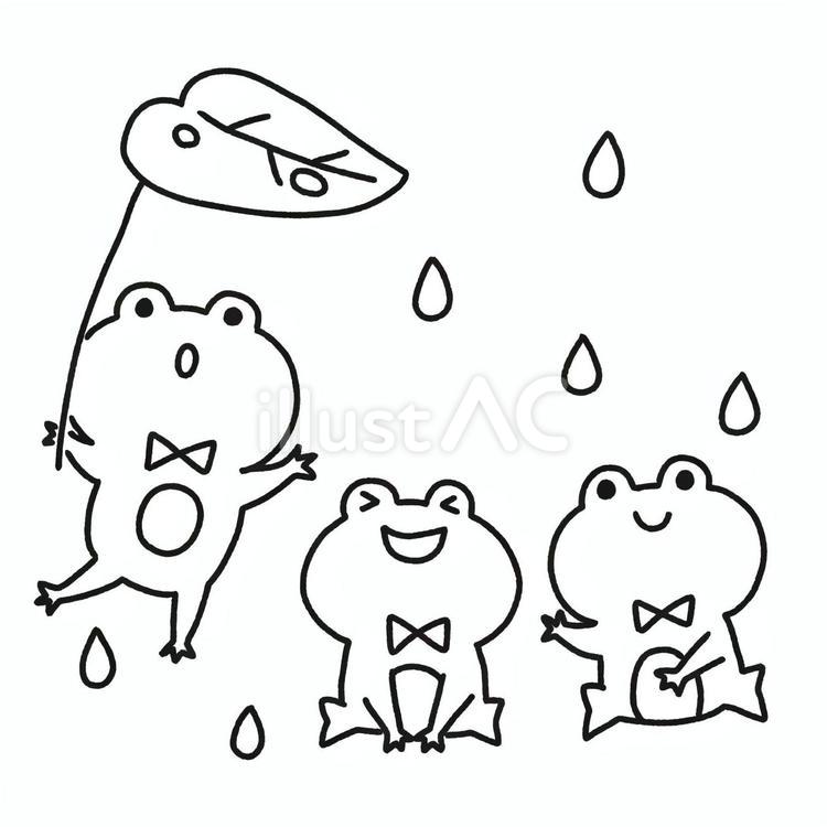雨の日カエル 梅雨,カエル,雨のイラスト素材