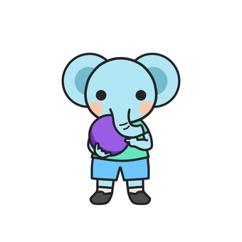 ボーリングの投げ方をイメージするゾウ ボーリング,ボウリング,ボーリング場,遊び,大会,ストライク,ボール,球,ゲーム,友達のイラスト素材