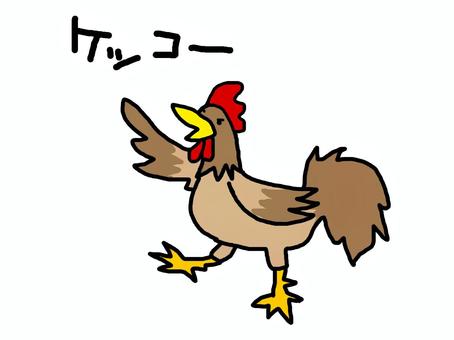 0008 ケッコーにわとり にわとり,ゆるい,ゆるゆる,へたうま,鳥,手描きのイラスト素材