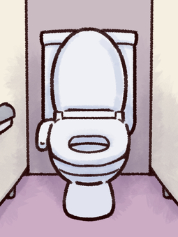 公衆トイレの個室イラスト（正面） トイレ,公衆トイレ,個室,便器,便座,洋式,施設,インフラ,手洗い,シンプルのイラスト素材
