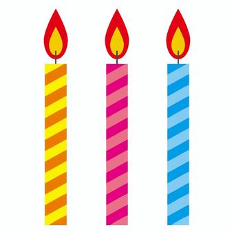 three colorful candles, , JPG, PNG and AI