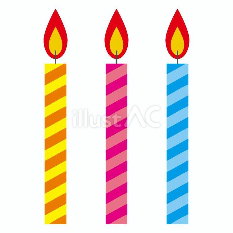 3本のカラフルなろうそく クリスマス,誕生日,キャンドルのイラスト素材
