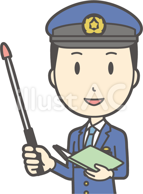  男性警察官-271-バスト 警察官,警官,ポインターのイラスト素材