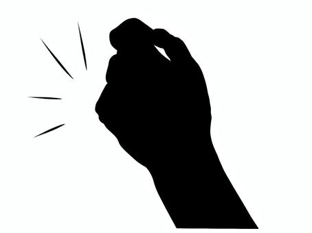ノックする右手のシルエット・効果線付き ノック,叩く,右手,影絵,合図,白黒,効果線のイラスト素材