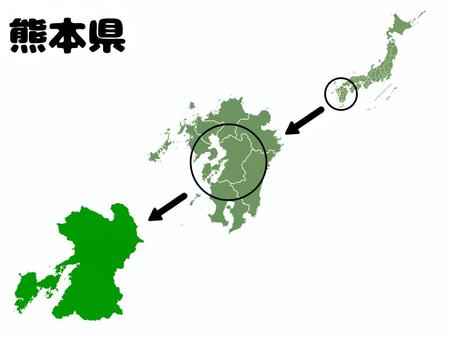 熊本県 熊本,県,九州,地方,都道府県,地図,マップ,日本,日本列島,観光地のイラスト素材