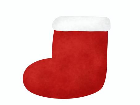 クリスマスの靴下 クリスマス,靴下,もこもこ,飾り,オーナメント,手描き風のイラスト素材