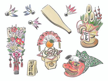 お正月素材のイラスト