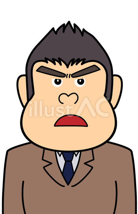 体育会系の会社員　不満　ゴリラ顔 サラリーマン,大男,体格のイラスト素材