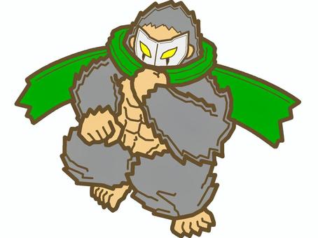 Masked gorilla warrior "Midori", , JPG and PNG