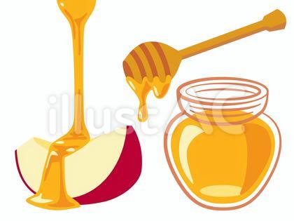 はちみつとりんごのイラスト