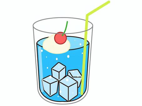 ソーダフロート ソーダフロート,ソーダ,クリームソーダ,アイスクリーム,チェリー,さくらんぼ,ストロー,喫茶店,炭酸,甘いのイラスト素材