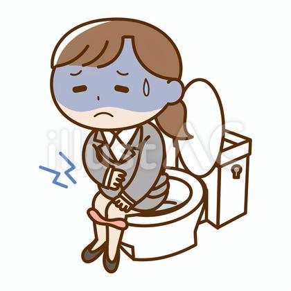 トイレでお腹を下している女性