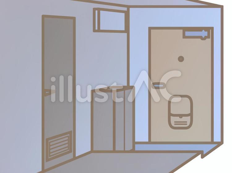 集合住宅の玄関-室内-夜200917 集合住宅,玄関,扉のイラスト素材